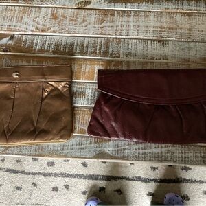 vintage Brown and Burgundy Clutch Set